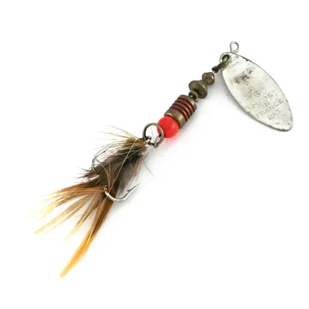 Mepps Aglia Long 1 Spinner, Zilver/Oranje, 4.5g, UV-actief, #8257