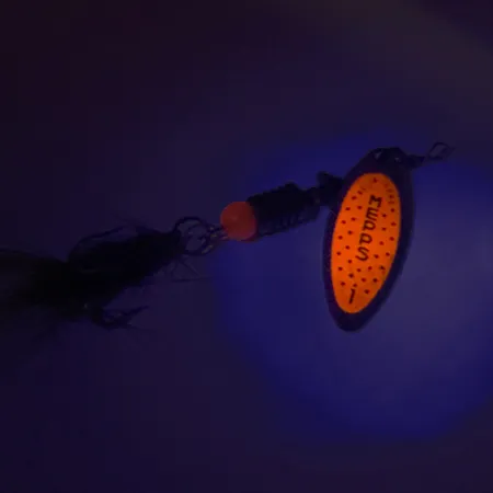 Mepps Aglia Long 1 Spinner, Zilver/Oranje, 4.5g, UV-actief, #8257