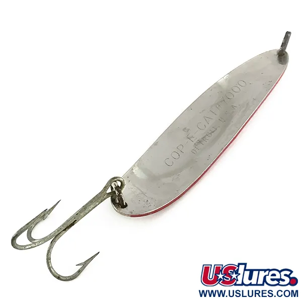 Eppinger Dardevle Cop-E-Cat 7000 Lepel, Rood/Wit/Nikkel, 100g, #8280