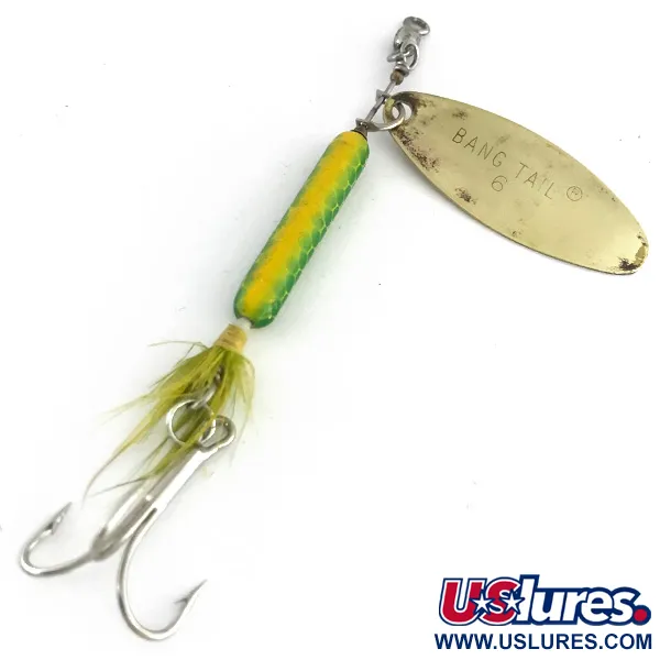 Luhr Jensen Bang Tail Spinner, Goud / Geel / Groen, 17g, #8411