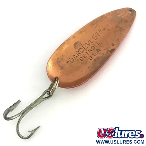 Dardevle Dardevlet Lepel, Rood/Wit/Nikkel, 21g, Koperen rug, #8433