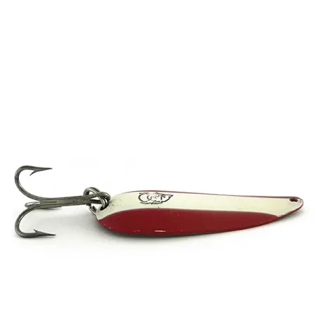 Dardevle Dardevlet Lepel, Rood/Wit/Nikkel, 21g, Koperen rug, #8433