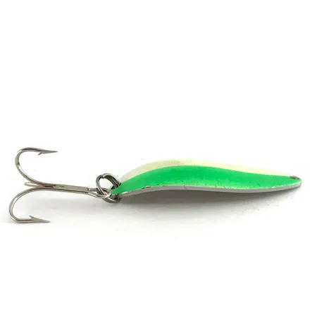 Acme Little Cleo Glow Lepel, Wit / Groen / Nikkel, 11g, #8435