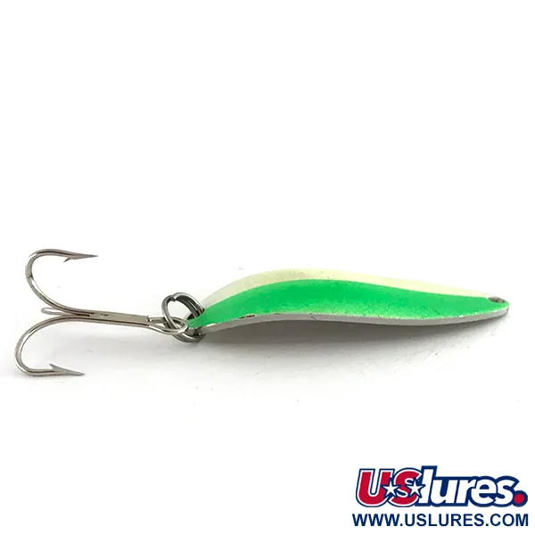 Acme Little Cleo Glow Lepel, Wit / Groen / Nikkel, 11g, #8435