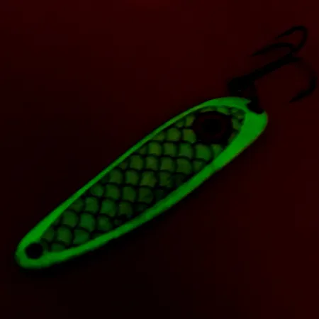 Wolverine tackle Cobra Glow Lepel, Wit / Nikkel, 14g, Glow, #8513