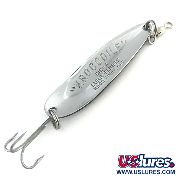 Luhr Jensen Krocodile Die #4 Lepel, Nikkel / Blauw, 14g, Werpend, #8532