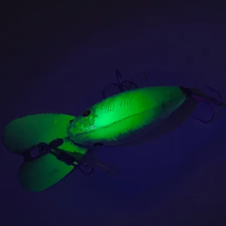 Bill Norman Quarterback Shallow Plug, Zilver/Chartreuse, 7g, Glow, #8591