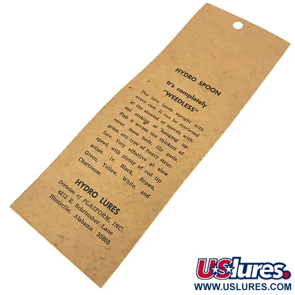 Hydro Lures Weedless Hydro Spoon, Zwart, 11g, Lepel #8594