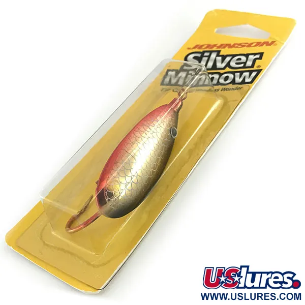 Weedless Johnson Silver Minnow Lepel, Rood/Zwart/Goud, 14g, #8625