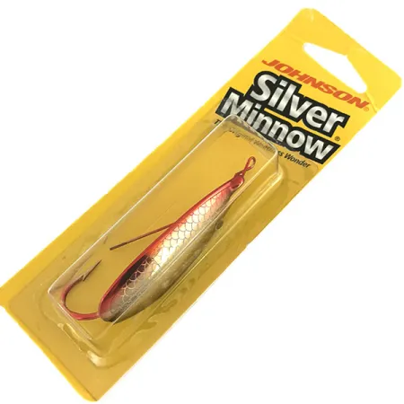 Weedless Johnson Silver Minnow Lepel, Rood/Zwart/Goud, 14g, #8625