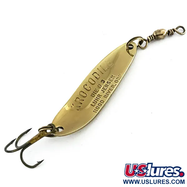 Luhr Jensen Krocodile Die #3 Lepel, Goud, 10g, Messing, #8652