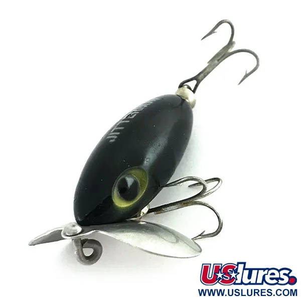 Fred Arbogast Jitterbug Oppervlakkunstaas, Zwart, 7g, Metalen Lip, #8671