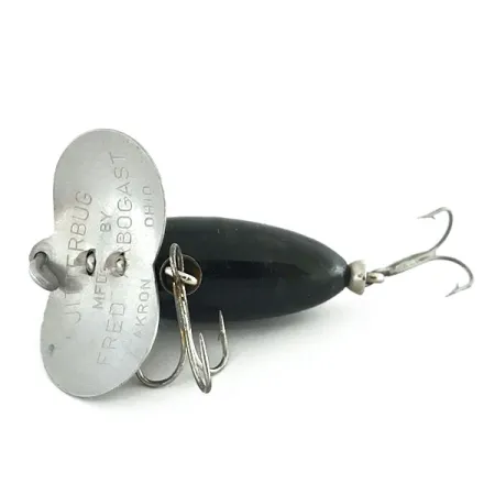 Fred Arbogast Jitterbug Oppervlakkunstaas, Zwart, 7g, Metalen Lip, #8671