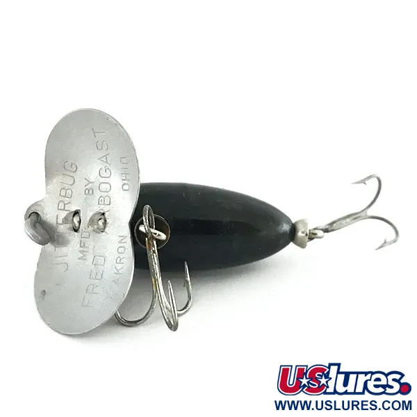 Fred Arbogast Jitterbug Oppervlakkunstaas, Zwart, 7g, Metalen Lip, #8671