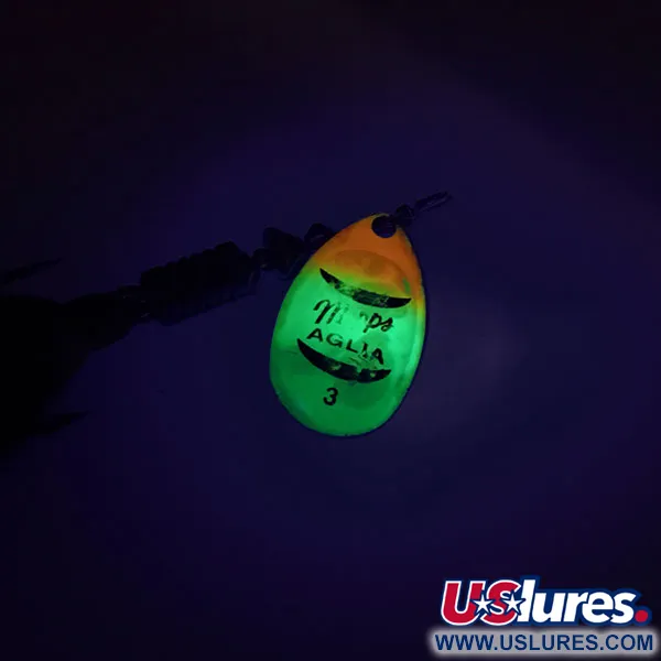 Mepps Aglia 3 dressed UV Spinner, Fluo UV, 4.7g, Gebonden Dreg, #8812