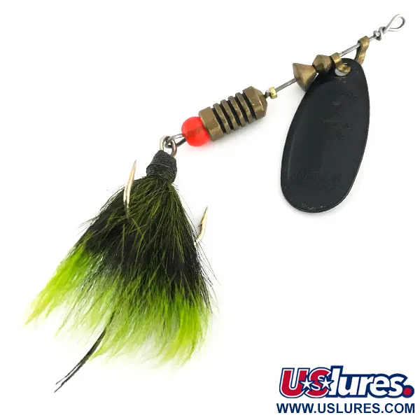 Mepps Black Fury 3 Dressed Spinner, Black/Chartreuse, 7.3g, #8815
