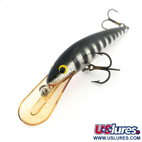 Bagley's Diving Bang-O-Lure, Zilver / Zwart, 12.5g, Balsahout, #8828