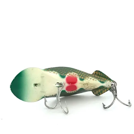 Buck Perry Spoonplug Lepel, Groen-Goud, 10g, Vintage, #8900