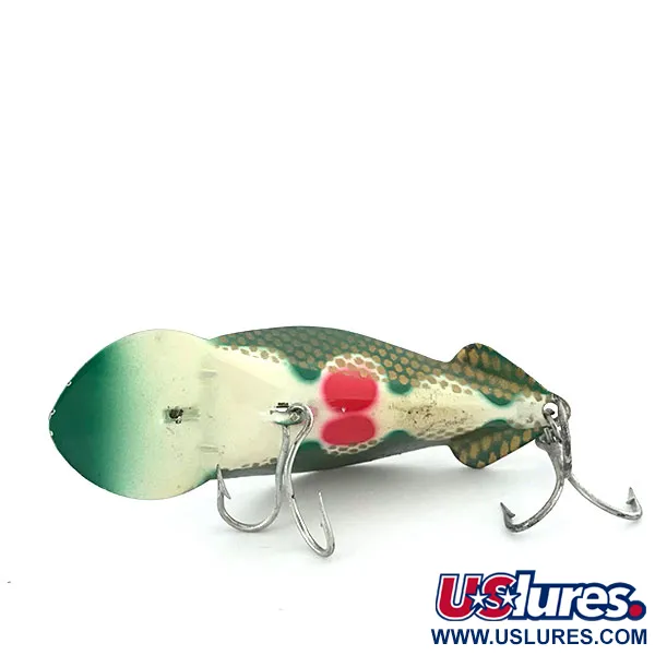 Buck Perry Spoonplug Lepel, Groen-Goud, 10g, Vintage, #8900