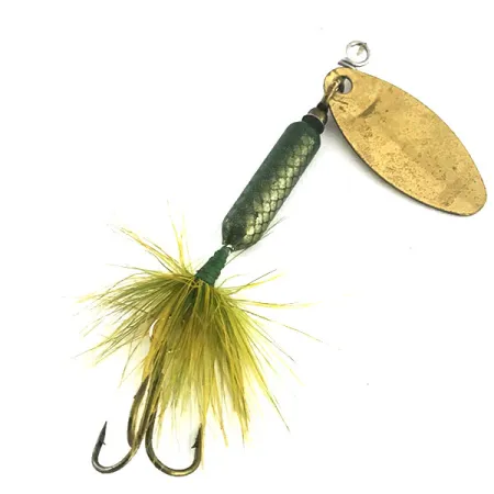 Worden’s Original Rooster Tail Spinner, Goud/Groen, 4,7g, Veren, #8934