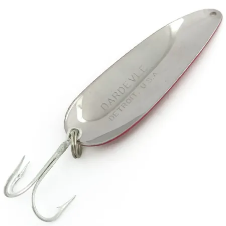 Eppinger Dardevle Lepel, Rood/Wit/Nikkel, 28g, Concave Body, #8940