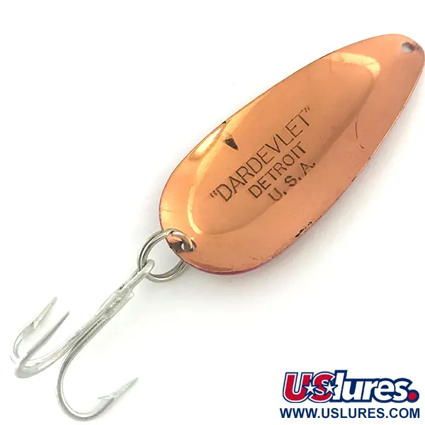 Dardevle Dardevlet Lepel, Rood / Wit / Koper, 21g, Vintage, #8943