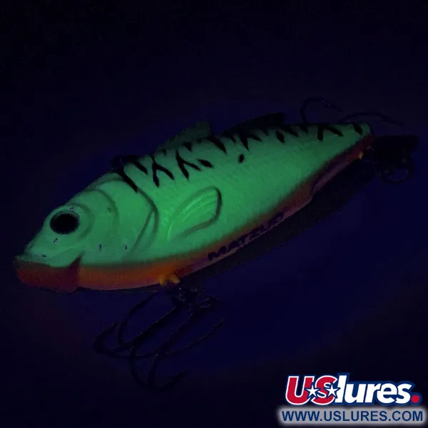 Matzuo Lipless Vibratieplug, Green Tiger, 14g, Glow-in-the-dark, #9020