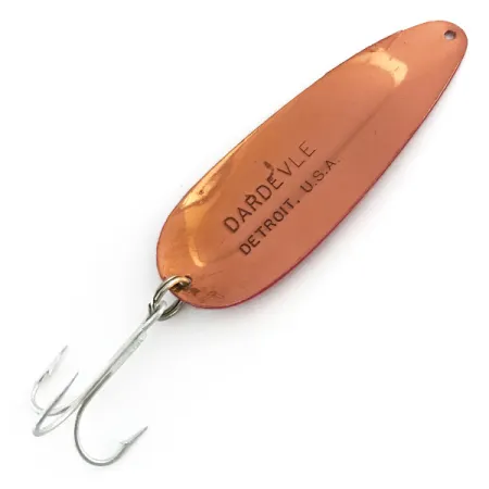 Eppinger Dardevle Lepel, Rood/Wit/Koper, 28g, Koperen Rug, #9048