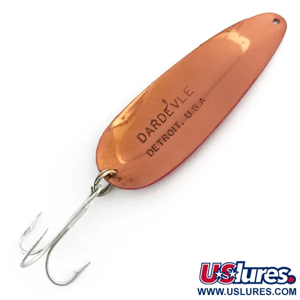 Eppinger Dardevle Lepel, Rood/Wit/Koper, 28g, Koperen Rug, #9048