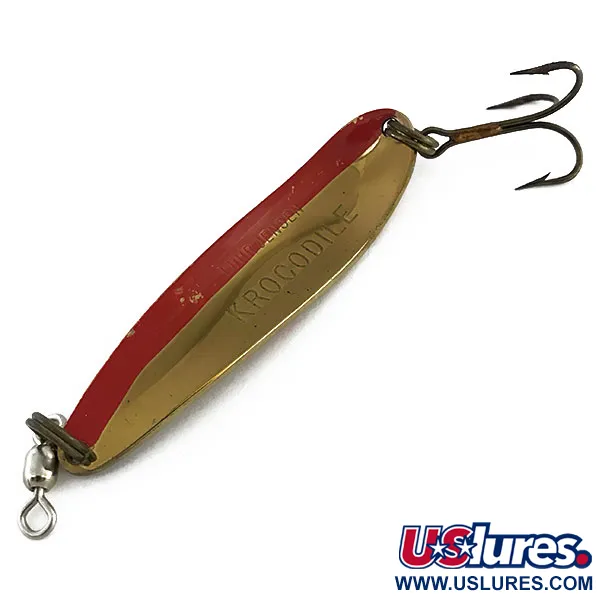 Luhr Jensen Krocodile Die #4 Lepel, Messing / Rood, 14g, UV, #9058