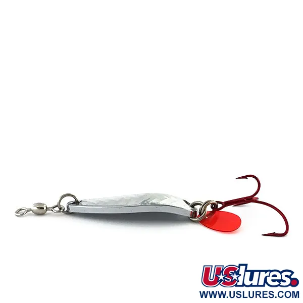 Luhr Jensen Krocodile Lepel, Nikkel/Hologram, 9g, Rode dreg, #9059