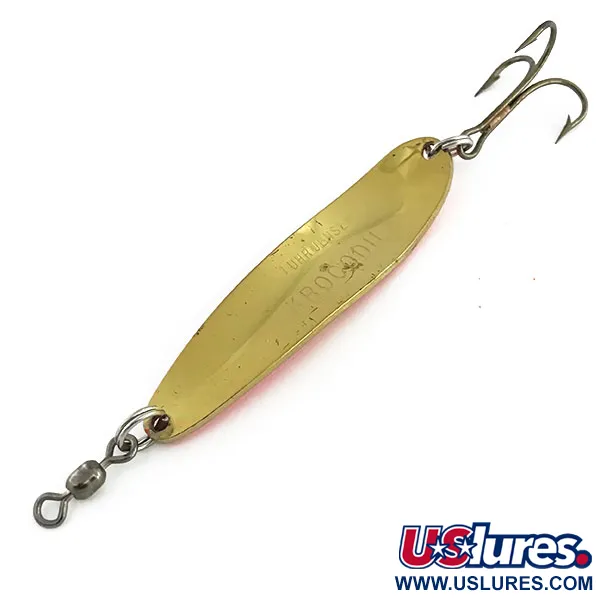 Luhr Jensen Krocodile Die #4 UV Lepel, Roze/Geel/Messing, 14g, #9080
