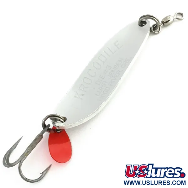 Luhr Jensen Krocodile Die #3 Lepel, Wit Parelmoer, 14g, #9082