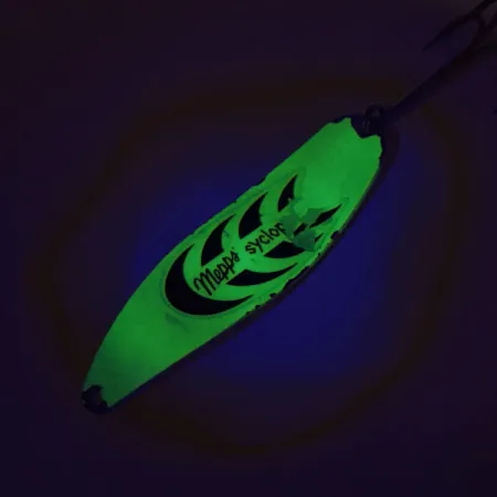 Mepps Syclops 3 Lepel, Chartreuse/Zilver, 26g, lichtgevend, #9090