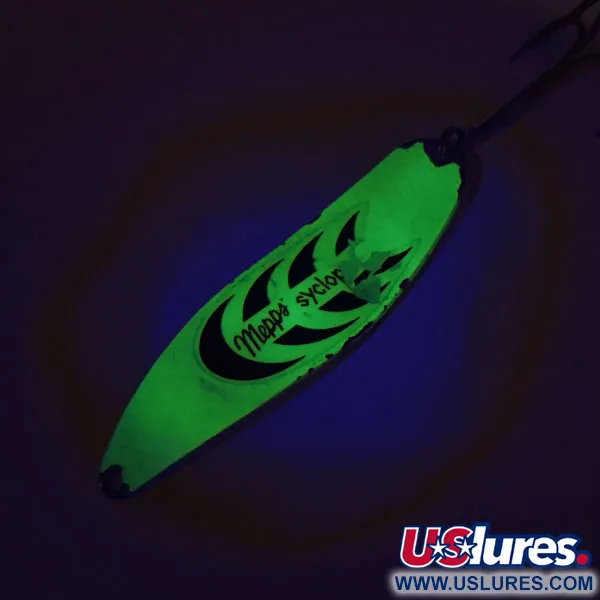Mepps Syclops 3 Lepel, Chartreuse/Zilver, 26g, lichtgevend, #9090