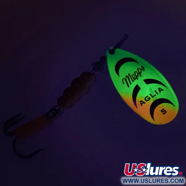 Mepps Aglia 5 Fluo UV Spinner, Rainbow Fluo, 14g, UV-reactief, #9096