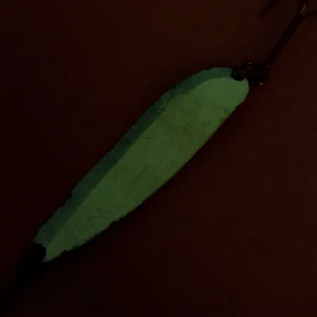 Luhr Jensen Krocodile Die #4 Glow Lepel, Wit/Groen/Nikkel, 14g, #9136