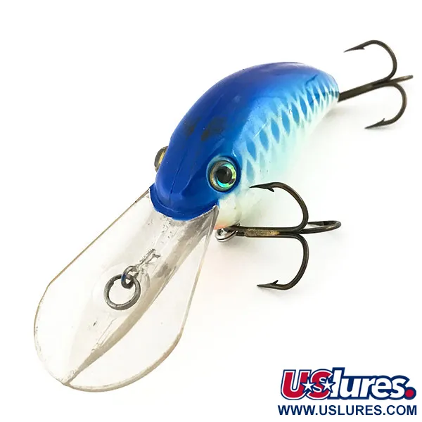 Strike King Pro Model 5XD Crankbait, Blauw/Wit, 18g, Dieplopend, #9184