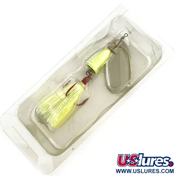 Blue Fox Super Vibrax 5 Glow Spinner, Nikkel/Chartreuse, 13g, #9295