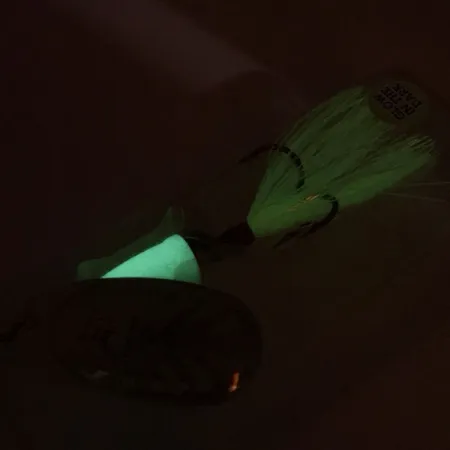 Blue Fox Super Vibrax 5 Glow Spinner, Nikkel/Chartreuse, 13g, #9295