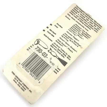 Fred Arbogast Hula Popper Oppervlakte-aas, Geel/Rood, 5.3g, Skirt, #9299