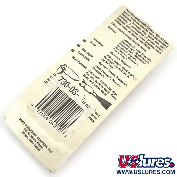 Fred Arbogast Hula Popper Oppervlakte-aas, Geel/Rood, 5.3g, Skirt, #9299