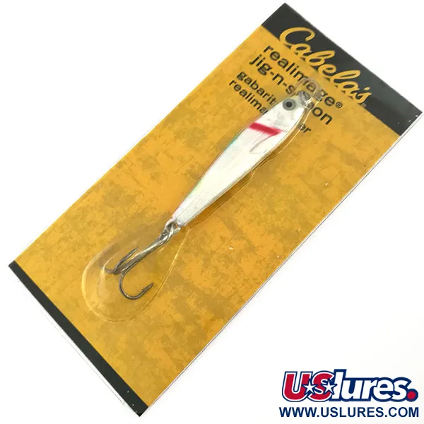 Cabela's Real Image Jig-N-Spoon Jig, Parelmoer Wit, 14g, 3D-ogen, #9310