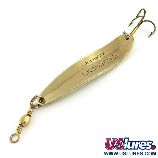 Luhr Jensen Krocodile Die #4 Lepel, Gehamerd Goud, 14g, #9315