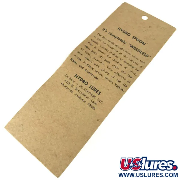 Hydro Lures Weedless Hydro Spoon, Wit/Rood/Groen, 14g, Anti-wier, #9467