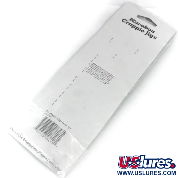 Bass Pro Shops Marabou Crappie Jig, Wit / Rood, 4g, Handgebonden, #9515