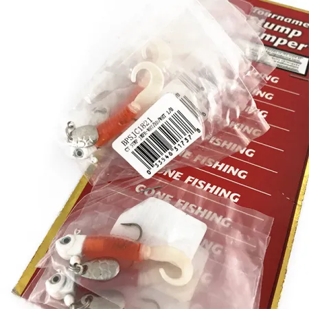 Bass Pro Shops Tournament Stump Jumper Jig, Wit/Oranje/Roze, 4g, #9518