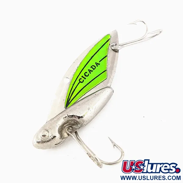 Reef Runner Cicada Blade Bait, Nikkel / Groen, 14g, Lichtgevend, #9560