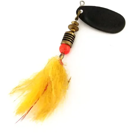 Mepps Black Fury 2 Dressed Spinner, Zwart/Geel, 4.7g, Veren, #9594