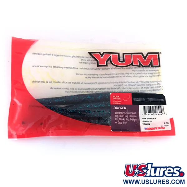 YUM Dinger softbait, June Bug, 10.6g, hoog zoutgehalte, #9612